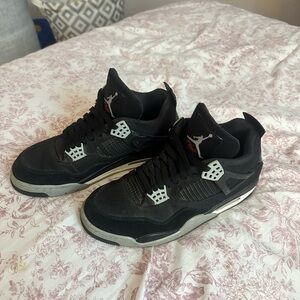 Retro Jordan 4’s Black Canvas Men's Sneakers